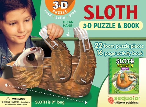 Paperback Sloth 3-D Puzzle: Wildlife 3D Puzzle and Book [With Book(s)] Book