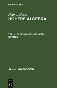 Hardcover Gleichungen höheren Grades [German] Book