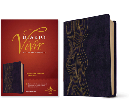 Biblia de estudio del diario vivir RVR60 (SentiPiel, Morado oscuro, Letra Roja) (Spanish Edition)