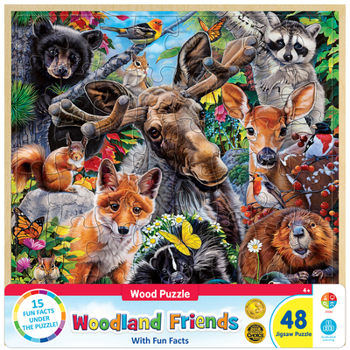 Wood Fun Facts - Woodland Friends 48pc Wood Puzzle