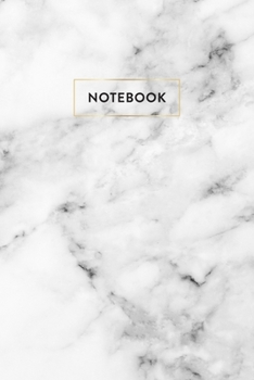 Paperback Notebook: White Marble - Notizbuch in moderner Marmor Optik - ca. DIN A5 (6x9''), kariert, 108 Seiten, Wei?er Marmor mit Gold - Book