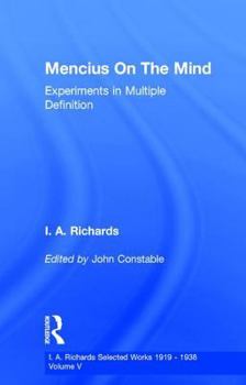 Hardcover Mencius On The Mind V 5: Experiments in Multiple Definition Book