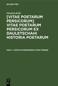 Hardcover Hâfizi Schirâzensis vitam tenens [Latin] Book