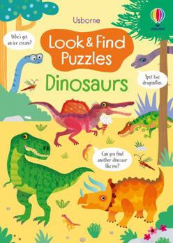 Paperback Look & Find Puzzles Dinosaurs Book