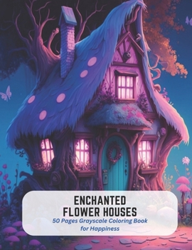 Enchanted Flower Houses: 50 Pages Grayscale Coloring Book for Happiness
