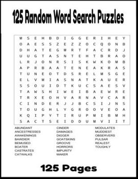 Paperback 125 Random Word Search Puzzles: Random Word Search Puzzles 125 Pages Book
