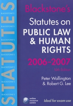 Paperback Blackstone's Statutes on Public Law & Human Rights Book