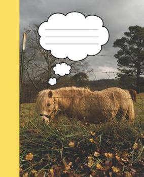 Cute Pony Yellow Miniature Horse Wide-ruled Lined School Composition Notebook