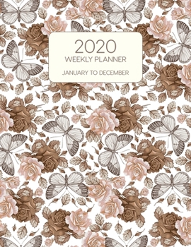 2020 Weekly Planner January to December: Dated With To Do Notes And Inspirational Quotes - Vintage-Butterflies-And-Roses (Bunny Rabbits & Kitty Cats)