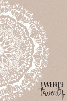 2020: Diary Horizontal Week to View with Notes | 12 Month Planner Organiser | Kraft Cover with White Mandala