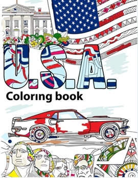 Paperback USA Coloring Book: Adult Colouring Fun, Stress Relief Relaxation and Escape Book