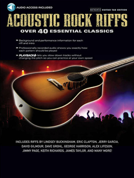 Paperback Acoustic Rock Riffs: Over 40 Essential Classics Book