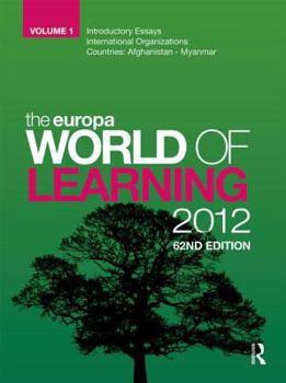 Paperback Europa World of Learning 2012 Volume 1 (Volume 1) Book