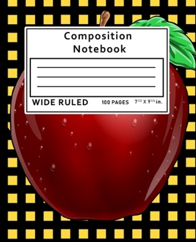 Paperback Composition Notebook Wide Ruled: Apple 100 Pages Book