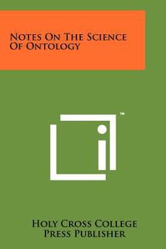 Paperback Notes On The Science Of Ontology Book