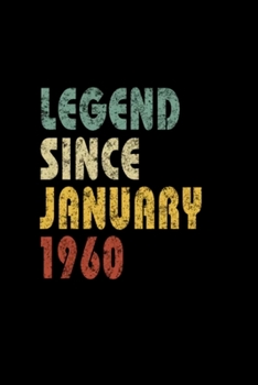 Paperback Legend since vintage January 1960 Retro Vintage: Blank Lined Notebook Journal for Work, School, Office - 6x9 110 page Book