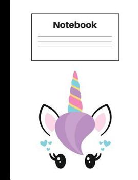 Paperback Notebook: Unicorn Purple Hair, Graph Paper 4x4, Notebook Home Office School Student Teacher Homeschool, 7.4 x 9.7 in, 200 pages Book