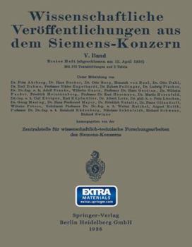 Paperback Wissenschaftliche Veröffentlichungen Aus Dem Siemens-Konzern: Fünfter Band 1926-1927 [German] Book