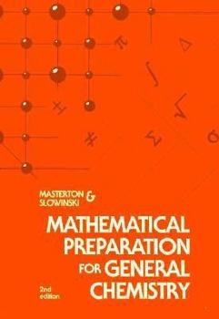 Paperback Mathematical Preparation for General Chemistry Book