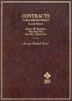 Hardcover Hamilton, Rau and Weintraub's Cases and Materials on Contracts, 2D Book