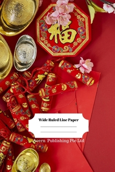Paperback Chinese New Year Theme Wide Ruled Line Paper Book