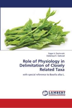 Paperback Role of Physiology in Delimitation of Closely Related Taxa Book