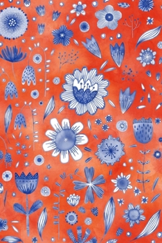 Paperback Weekly Planner: A Week to View Diary and Organiser - Monday Start with Indigo Flowers on Coral Cover Art Book