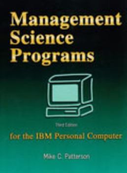 Paperback Management Science Programs for the IBM Personal Computer Book