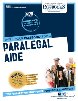 Paperback Paralegal Aide (C-2245): Passbooks Study Guide Volume 2245 Book