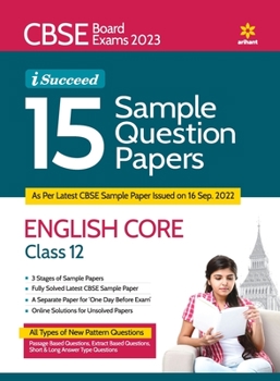 Paperback CBSE Board Exams 2023 I-Succeed 15 Sample Question Papers ENGLISH CORE Class 12th Book