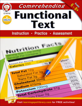 Paperback Comprehending Functional Text, Grades 6-8: Instruction, Practice, Assessment Book