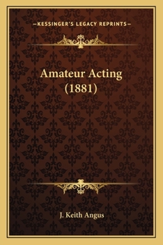 Paperback Amateur Acting (1881) Book