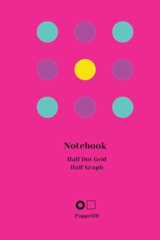 Paperback Half Dot Grid Half Graph Notebook Cover Hollywood Cerise color 160 pages 6x9-Inches Book