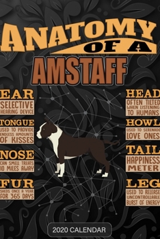 Paperback Anatomy Of A American Staffordshire Terrier: American Staffordshire Terrier 2020 Calendar - Customized Gift For American Staffordshire Terrier Dog Own Book