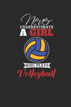 Paperback Never Underestimate A Girl Who Plays Volleyball: Never Underestimate Notebook, Blank Lined (6" x 9" - 120 pages) Sports and Recreations Themed Noteboo Book