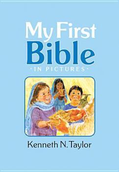 Hardcover My First Bible in Pictures, Baby Blue Book