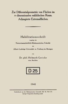 Paperback Zur Differentialgeometrie Von Flächen Im N-Dimensionalen Euklidischen Raum. Adjungierte Extremalflächen [German] Book