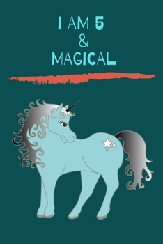 Paperback Unicorn Journal I am 5 & Magical: A Unicorn Journal Notebook for ... Girls Book