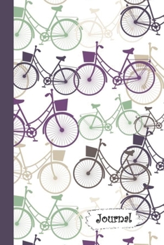 Paperback Journal: Purple Bike with Basket Themed Diary with Blank Lined Notebook Paper Book