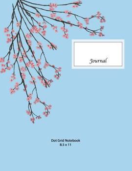 Paperback Dot Grid Notebook: Dot Grid Notebook, Cherry Blossom Journal, Original Artwork, Blue cover Book