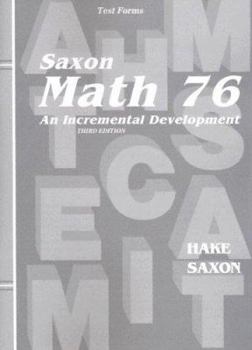 Paperback Math 76: An Incremental Development: Test Forms Book