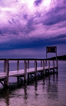 Paperback Notebook: Lake Pier Water Sky Clouds Nature Landscape Book