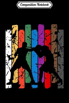 Composition Notebook: Retro Vintage Boxing Lovers Silhouette Boxer Gift Journal/Notebook Blank Lined Ruled 6x9 100 Pages