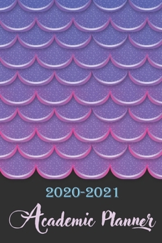 2020-2021 Academic Planner: 2 Year Pocket Calendar Schedule 24 Months and Weekly Planner Organizer with Holidays (Mermaid Purple)