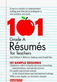 Paperback 101 Grade a Resumes for Teachers Book