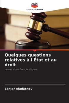 Paperback Quelques questions relatives à l'État et au droit [French] Book