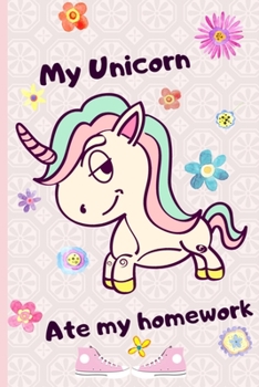 Cute Journal for Girls: 6" x 9" Journal 120 pages, half blank & half wide ruled for drawing or doodling with journal writing. Pages unicorn decorated, ... to create your own stories & journal entries.