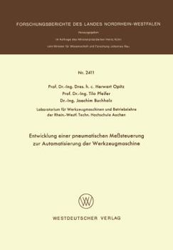 Paperback Entwicklung Einer Pneumatischen Meßsteuerung Zur Automatisierung Der Werkzeugmaschine [German] Book