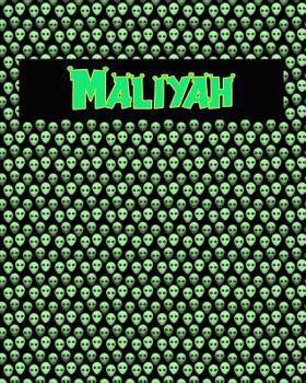 Paperback 120 Page Handwriting Practice Book with Green Alien Cover Maliyah: Primary Grades Handwriting Book