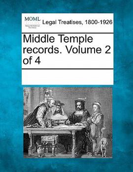Paperback Middle Temple records. Volume 2 of 4 Book